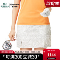 Taylormade泰勒梅高尔夫服装女士印花运动包臀裙半身裙golf修身短裙子 白色U21696 S