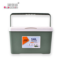 欧宝森 绿色16L保温箱家用商用便携式车载冷藏箱冰块保存箱户外冰桶保鲜