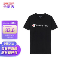 Champion草写logo纯色圆领短袖T恤 黑色 GT23H-Y06794-031