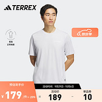 adidas阿迪达斯TERREX男装夏速干户外运动圆领短袖T恤 符点灰 A/M