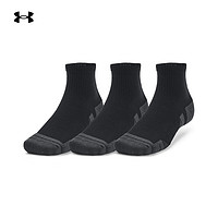 安德玛（UNDERARMOUR）秋冬Performance Tech男女训练运动短袜-3双装1379510 黑色001 M