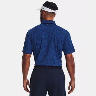 UNDER ARMOUR安德玛 高尔夫服装男士短袖T恤衫 23年夏季运动翻领POLO衫 1377364-471 蓝色 XL
