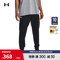 安德玛（UNDERARMOUR）秋冬Rival男子抓绒训练运动束脚长裤1379774 黑色001 L