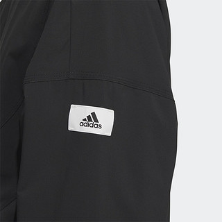 adidas阿迪达斯轻运动男防晒UPF 50+宽松夹克外套IP4951 黑色/白 A/XL
