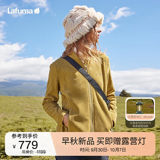 LAFUMA乐飞叶女士抓绒衣 户外秋季保暖开衫肌理绒布外套上衣 LFJA3CR67 茶绿色OG 160/80A（36）