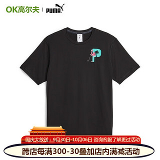 彪马（PUMA）高尔夫服装男士T恤PTC联名款运动时尚舒适休闲短袖POLO衫2023 62166102 黑色 XS