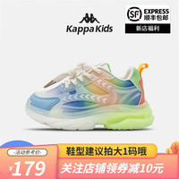 Kappa Kids背靠背卡帕儿童鞋老爹鞋男女童春季软底防滑女孩运动休闲鞋20 绿色拍大一码 30码