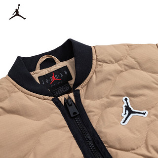 NIKE AIR JORDAN 耐克童装男童轻羽绒服儿童保暖外套 亚麻色 160/76(L)