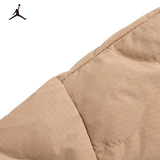 NIKE AIR JORDAN 耐克童装男童轻羽绒服儿童保暖外套 亚麻色 160/76(L)