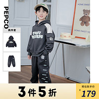 小猪班纳童装装儿童上衣裤子两件套中大童男童套装男孩 黑色 160cm
