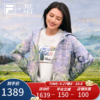 FILA 斐乐 xTHE MET女士梭织外套冬季莫奈联名印花上衣 满印一-ZA 175/92A/XL