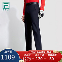 FILA 斐乐男士梭织长裤2023冬基础高尔夫运动直口裤 深黑-BK 180/88A/XL