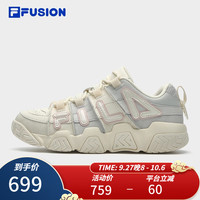 斐乐(FILA)FUSION斐乐潮牌BARRICADE女鞋复古篮球鞋运动鞋 奶白/雨雾灰-GN 36