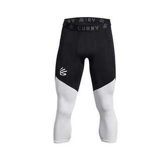 安德玛 UNDERARMOUR）UA秋冬库里Curry男子篮球运动紧身七分裤1379828 黑色001 XXL