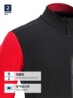 迪卡侬（DECATHLON）公路自行车骑行服男夹克长袖秋冬防风OVBAP RCR竞赛骑行夹克黑红拼色 L