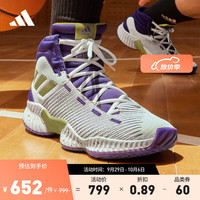 adidas阿迪达斯Pro Bounce 2018男女团队款实战篮球运动鞋 白/深紫/金属黄 47(290mm)