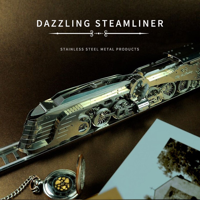 Jeffbona 乌克兰态摩（Time for Machine）太摩金属拼装火车机械模型创意生日毕业父亲节礼物发条玩具 流线型火车