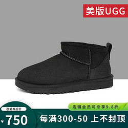 UGG 美版女士雪地靴休闲经典短靴舒适短筒靴 黑色 40