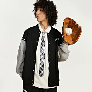 Kappa 卡帕 棒球服2023男拼色运动卫衣休闲长袖开衫夹克外套 黑色-990 L