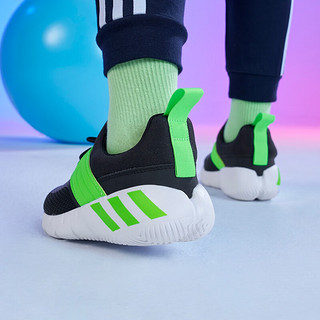 adidas「海马鞋」阿迪达斯轻运动RapidaZEN C男小童一脚蹬运动鞋 黑色/绿色 30(180mm)