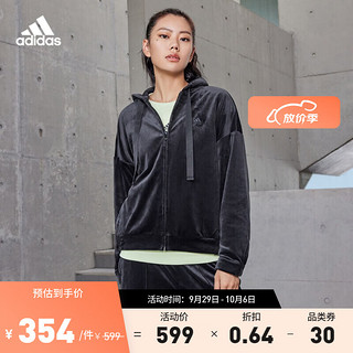 adidas阿迪达斯轻运动女装连帽夹克外套IV7564 黑色/黑色 A/L