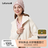 LAFUMA乐飞叶抓绒衣女 户外秋冬廓形宽松摇粒绒立领双面绒 LFJA3CR69 米黄色OW 165/84A(38)