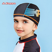 卡帕儿童游泳帽布帽男童女童舒适不勒头专业可爱卡通宝宝泳帽子 黑色