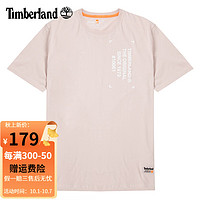 Timberland添柏岚T恤男夏季户外运动半袖体恤时尚印花宽松透气短袖男 A294W662浅粉色 L/180