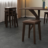 SAMEDREAM 实木凳子家用可叠放方凳简约现代餐桌椅子餐凳客厅木板凳木头高凳 原木色
