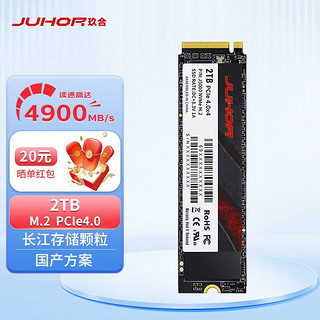 玖合(JUHOR) J5000 SSD固态硬盘 M.2接口(NVMe协议) 2TB PCIe4.0四通道