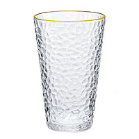 移动端：ROYALLOCKE 皇家洛克 锤纹浮雕金边杯子玻璃杯家用水杯茶杯茶具复古水杯女喝水杯子女 矮款1个