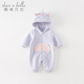 戴维贝拉（DAVE＆BELLA）新生儿连体衣初生婴儿外出服男女宝衣服0-6个月冬爬服 独角兽 73cm（身高66-73cm）
