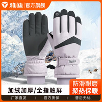 雅迪 Yadea秋冬电动车手套加绒触屏手套防滑保暖电瓶车摩托车手套 紫色
