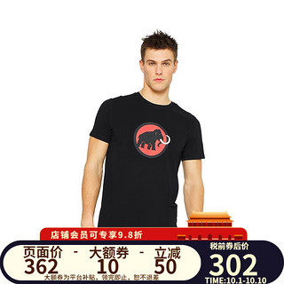 猛犸象（MAMMUT）Mammut猛犸象Classic T-Shirt  男士透气经典红标象印短袖 00448-黑色 S