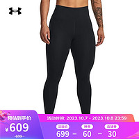 安德玛（UNDERARMOUR）Meridian女子训练运动紧身九分柔感裤1382525 黑色001 S 