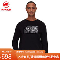 猛犸象（MAMMUT）Core 男士吸湿舒适时尚LOGO印花圆领卫衣 黑色 S