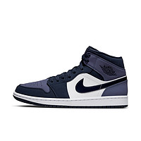 AIR JORDAN 正代系列 Air Jordan 1 Mid 男子篮球鞋 554724-445 黑曜石色/黑曜石色/沙紫/白色 41