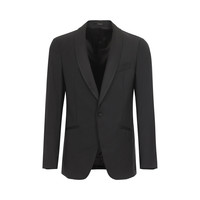 男士商务通勤百搭垫肩纯羊毛休闲西服 52 黑色