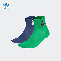 adidas 阿迪达斯 三叶草男女舒适短筒运动袜子 深蓝/绿 XS