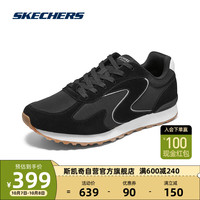 斯凯奇Skechers男鞋轻便耐磨时尚简约休闲运动鞋183202 黑色/BLK 39.5