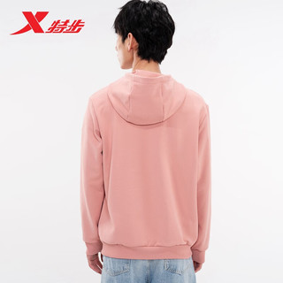 XTEP特步运动外套男装夹克秋季针织上衣开衫卫衣休闲运动服男 灰粉 165/S/男