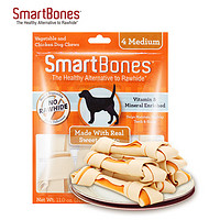 SmartBones 宠物零食狗零食磨牙棒狗咬胶 洁齿骨洁齿棒地瓜味 中号-4支装