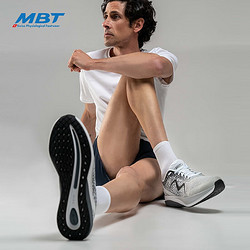MBT 弧形底男厚底跑步鞋 健康跑鞋保护关节缓震回弹马拉松HURACAN3000 1464M灰白色 8.5(42)