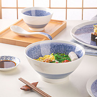 雪青盏陶瓷餐具 复古中国风时尚家用餐具碗盘碟陶瓷餐 6件套 一人食