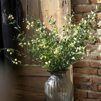 左岸麦田 客厅装饰品绿果子仿真植物假树枝浆果 手感胶仿真花摆件