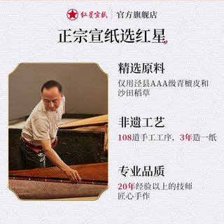 红星 宣纸工笔画熟宣类矾宣四尺特皮净皮矾宣牌宣纸工笔画小楷书法国画小写意创作宣纸 熟宣（矾宣） 四尺净皮66*131cm*10张