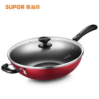 SUPOR 苏泊尔 不粘锅家用炒菜锅燃气灶电磁炉少烟平底煎锅
