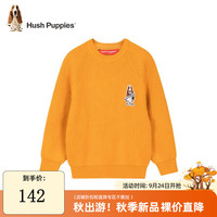 暇步士(Hush Puppies)童装儿童秋装男童毛衣冬季男大童简约舒适针织衫 姜黄 105cm