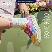 FILA 斐乐 情侣款川行鞋2023夏季新款休闲厚底透气小白鞋溶解板鞋女