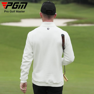PGM高尔夫服装男士长袖外套 拉链立领亲肤面料 保暖男装polo衫 YF632-白色 XL